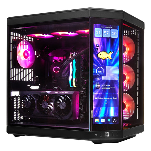 PCxtend Limited Edition Gaming PC (RTX 4080 SUPER - AMD RYZEN 7 7800X3D - 32 GB DDR5 RAM - 2TB SSD - AI Ready - Windows 11 P - Wifi - HYTE Y70 Touch infinite - Black)