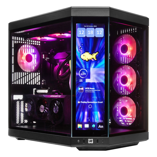 PCxtend Limited Edition Gaming Pc – GeForce RTX 4070 Ti SUPER - Ryzen 7 7800X3D - 2TB SSD - 32GB Ram - Win 11 Pro - HYTE Y70 Touch infinite - Black