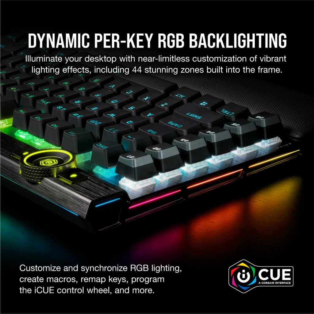 K100 RGB Optical-Mechanical Gaming Keyboard ?€? CORSAIR OPX Switch ?€? Black