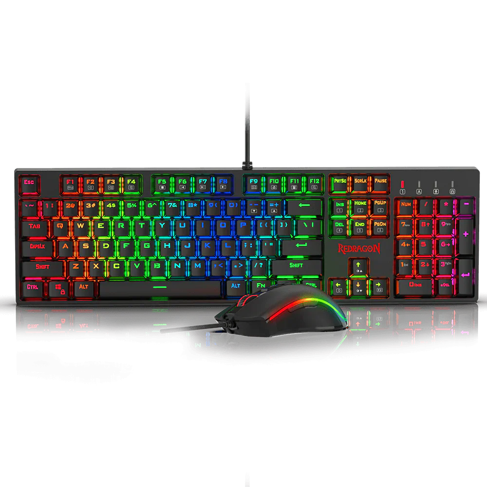 Redragon K582-BA Wired Mechanical Gaming Keyboard Red Switch & M711 Cobra Gaming Mouse 2-in-1 Combo