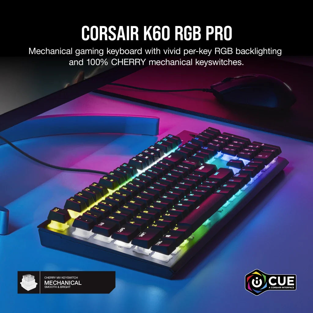 CORSAIR K60 PRO Mechanical Gaming Keyboard CHERRY MV Mechanical Keyswitches — Black
