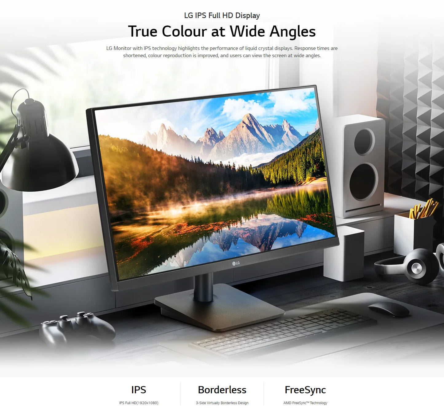 LG 24MP400-B 23.8'' IPS Full HD Monitor with 3-Side Virtually Borderless Design