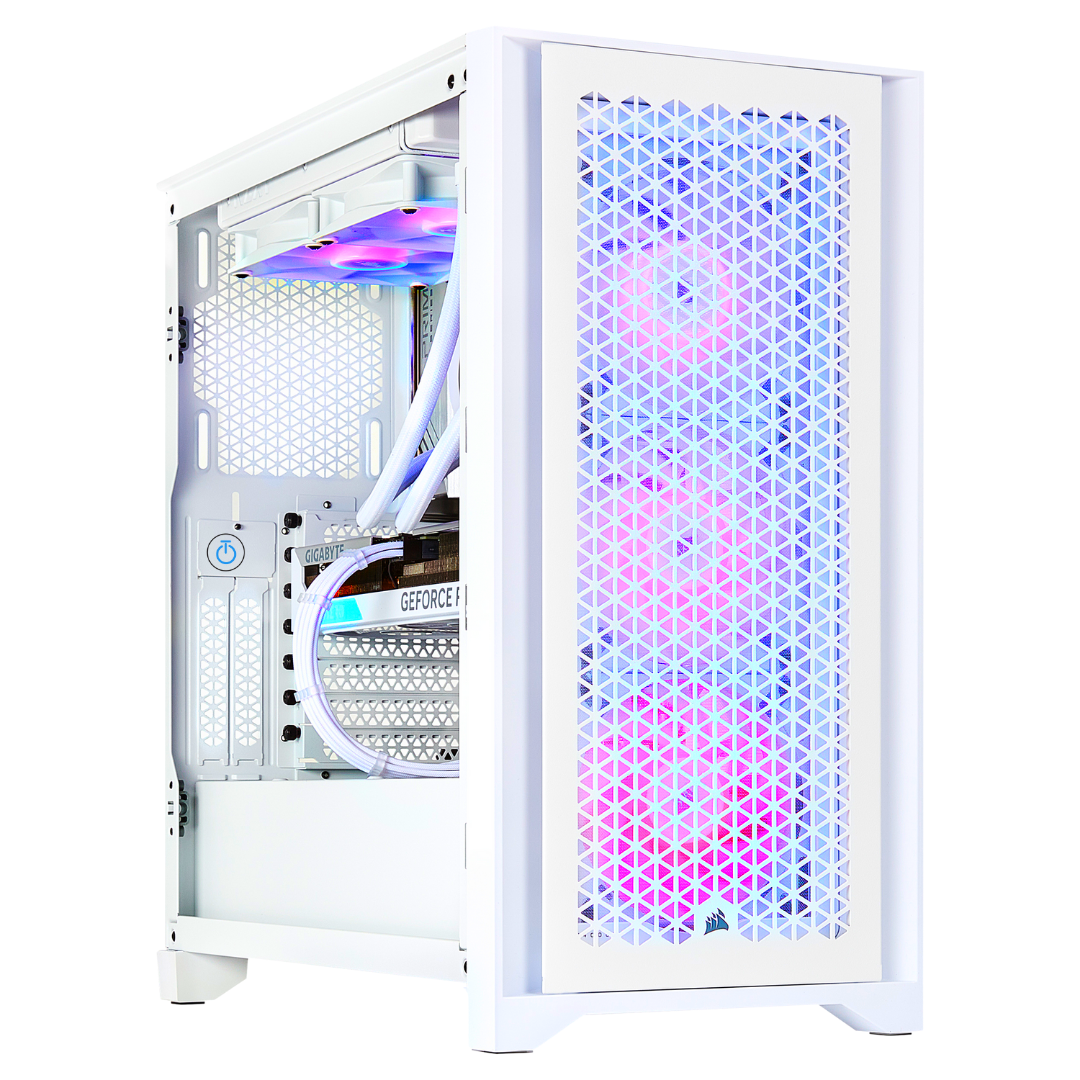 PCxtend Snow White Gaming Pc - AMD Ryzen 9 9950x, 64GB Ram, 2TB SSD, RTX 4090, Win 11 Pro, Ai Ready,