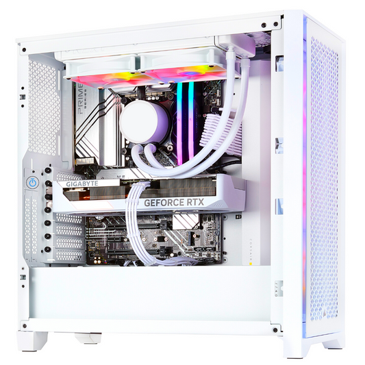 PCxtend Snow White Gaming Pc - AMD Ryzen 9 9950x, 64GB Ram, 2TB SSD, RTX 4090, Win 11 Pro, Ai Ready,