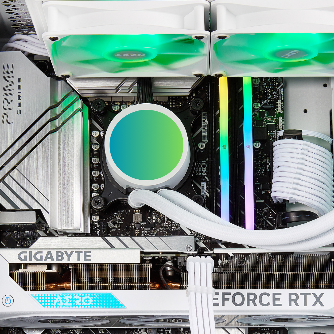 PCxtend Snow White Gaming Pc - AMD Ryzen 9 9950x, 64GB Ram, 2TB SSD, RTX 4090, Win 11 Pro, Ai Ready,