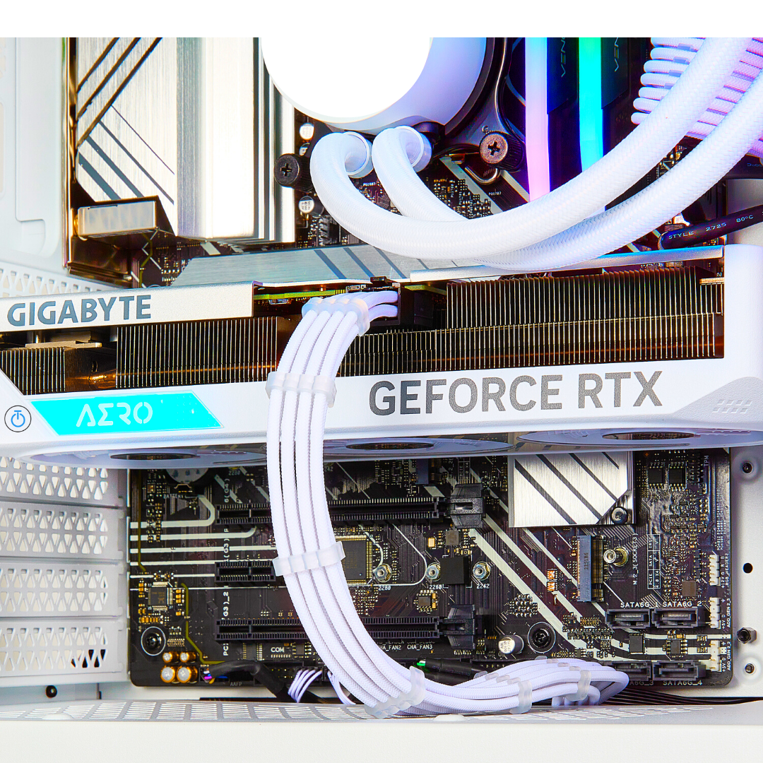 PCxtend Snow White Gaming Pc - AMD Ryzen 9 9950x, 64GB Ram, 2TB SSD, RTX 4090, Win 11 Pro, Ai Ready,
