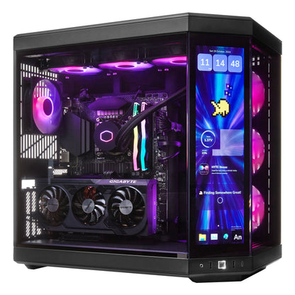 PCxtend Limited Edition Gaming Pc – GeForce RTX 4070 Ti SUPER - Ryzen 7 7800X3D - 2TB SSD - 32GB Ram - Win 11 Pro - HYTE Y70 Touch infinite - Black