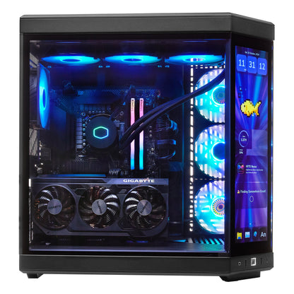 PCxtend Limited Edition Gaming Pc – GeForce RTX 4070 Ti SUPER - Ryzen 7 7800X3D - 2TB SSD - 32GB Ram - Win 11 Pro - HYTE Y70 Touch infinite - Black