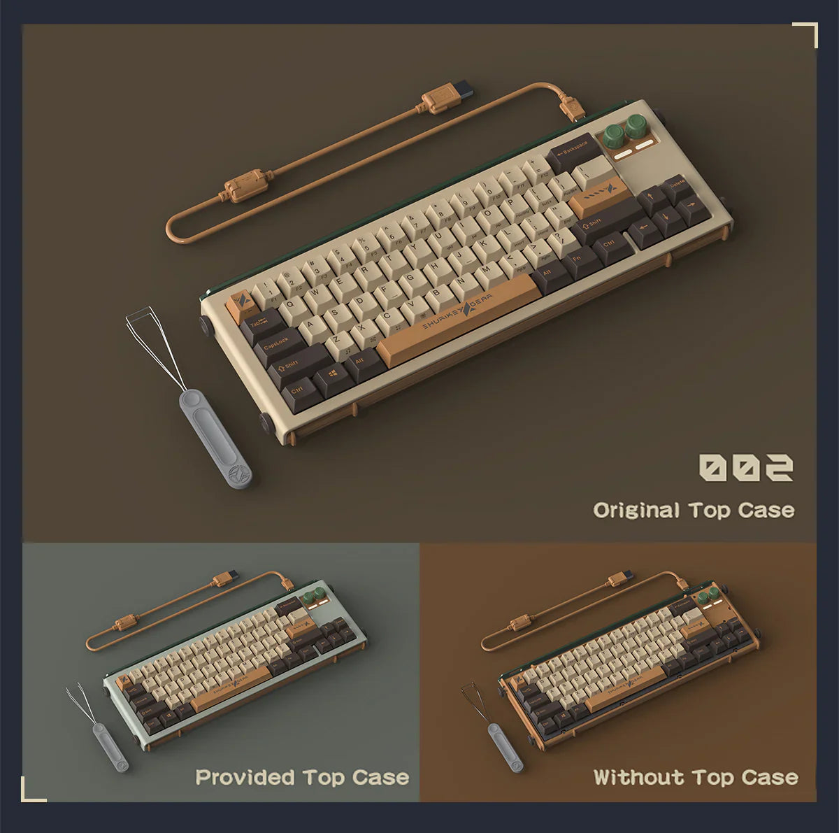 Shurikey Hanzo 65% Bluetooth White LED Double Shot ABS Mechanical Keyboard