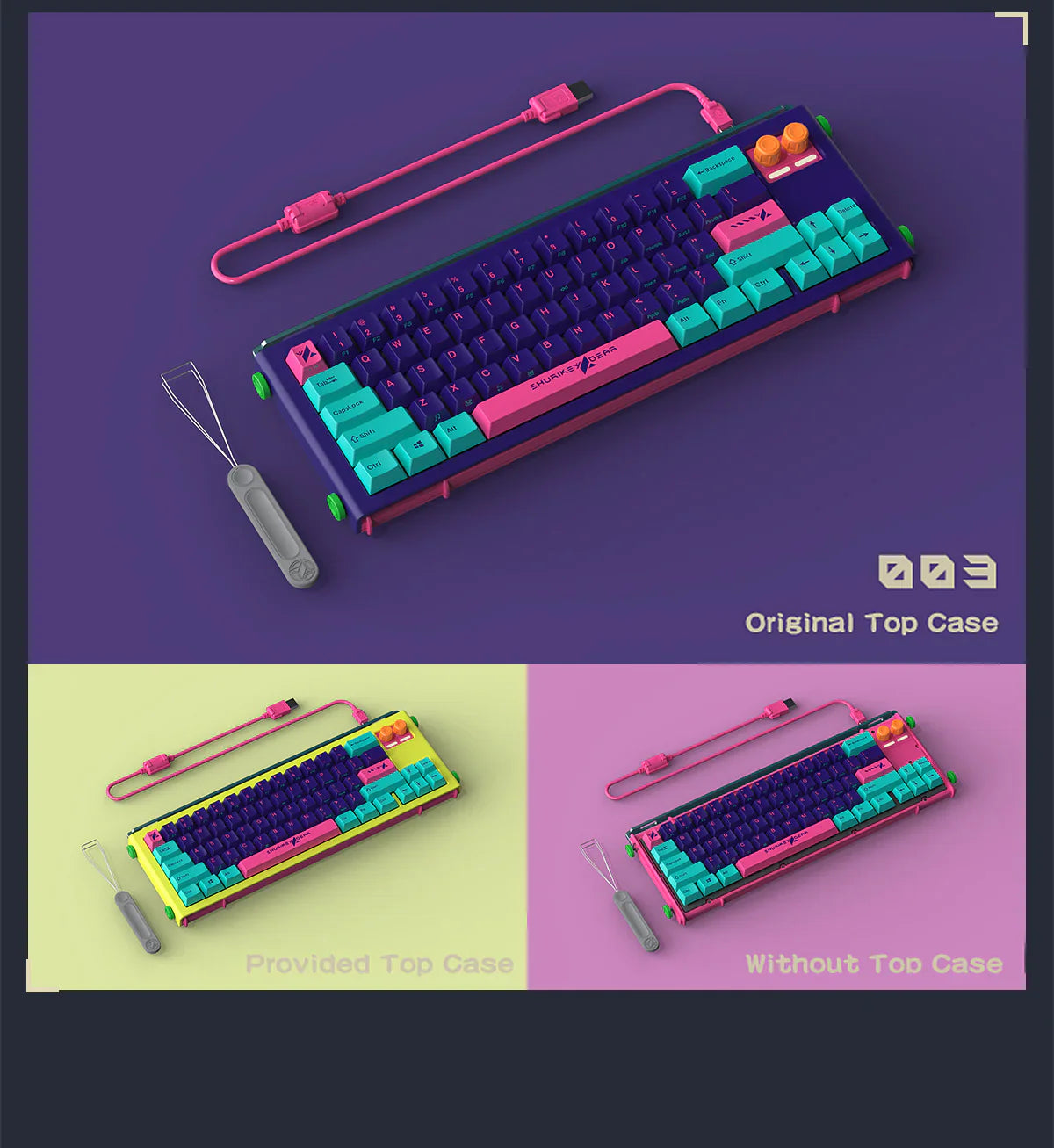 Shurikey Hanzo 65% Bluetooth White LED Double Shot ABS Mechanical Keyboard