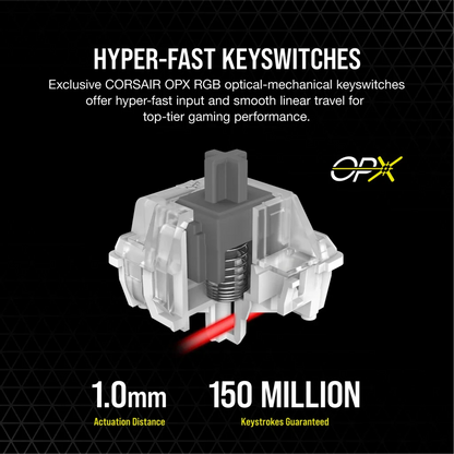 K100 RGB Optical-Mechanical Gaming Keyboard ?€? CORSAIR OPX Switch ?€? Black