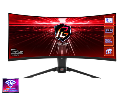 Asrock Phantom Gaming 34" Curved gaming Monitor (PG34WQ15R2B)