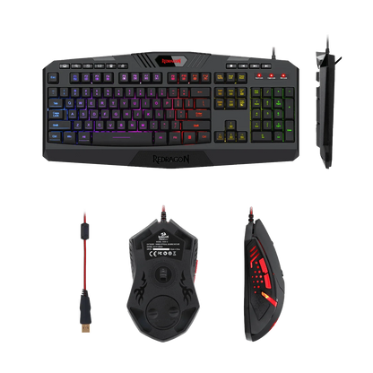 Redragon Gaming Combo - K503RGB Harpe Gaming Keyboard + RGB Gaming Mouse - wired